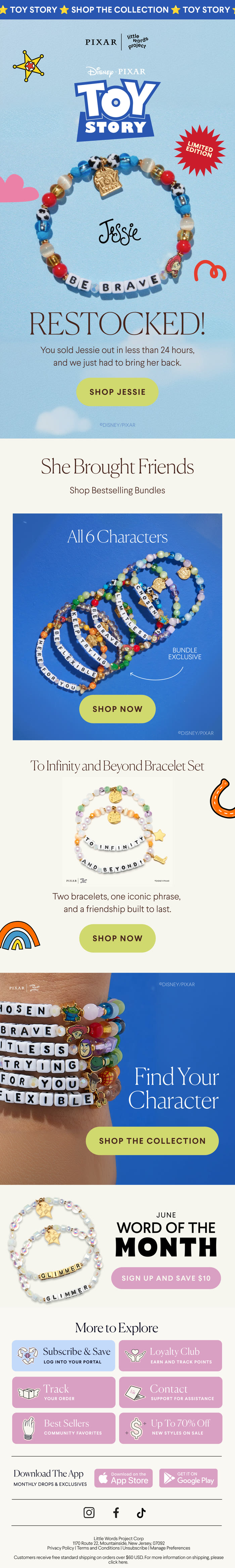 Email campaign creative for Little Words Project