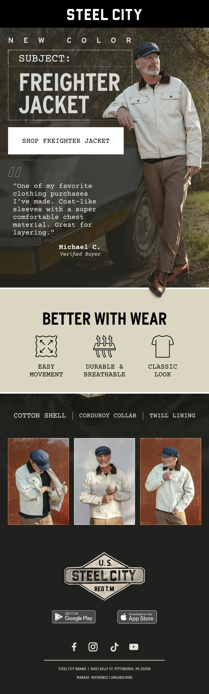 Email campaign creative for Steel City